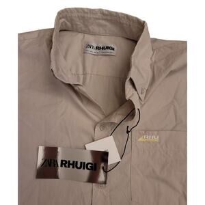 BNWT Zara Rhuigi Essentials Beige Button Down Loose Fit Shirt! SZ L